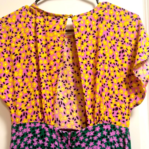 Topshop Floral Print Short Sleeve Midi Dress -NWOT - Picture 6 of 8